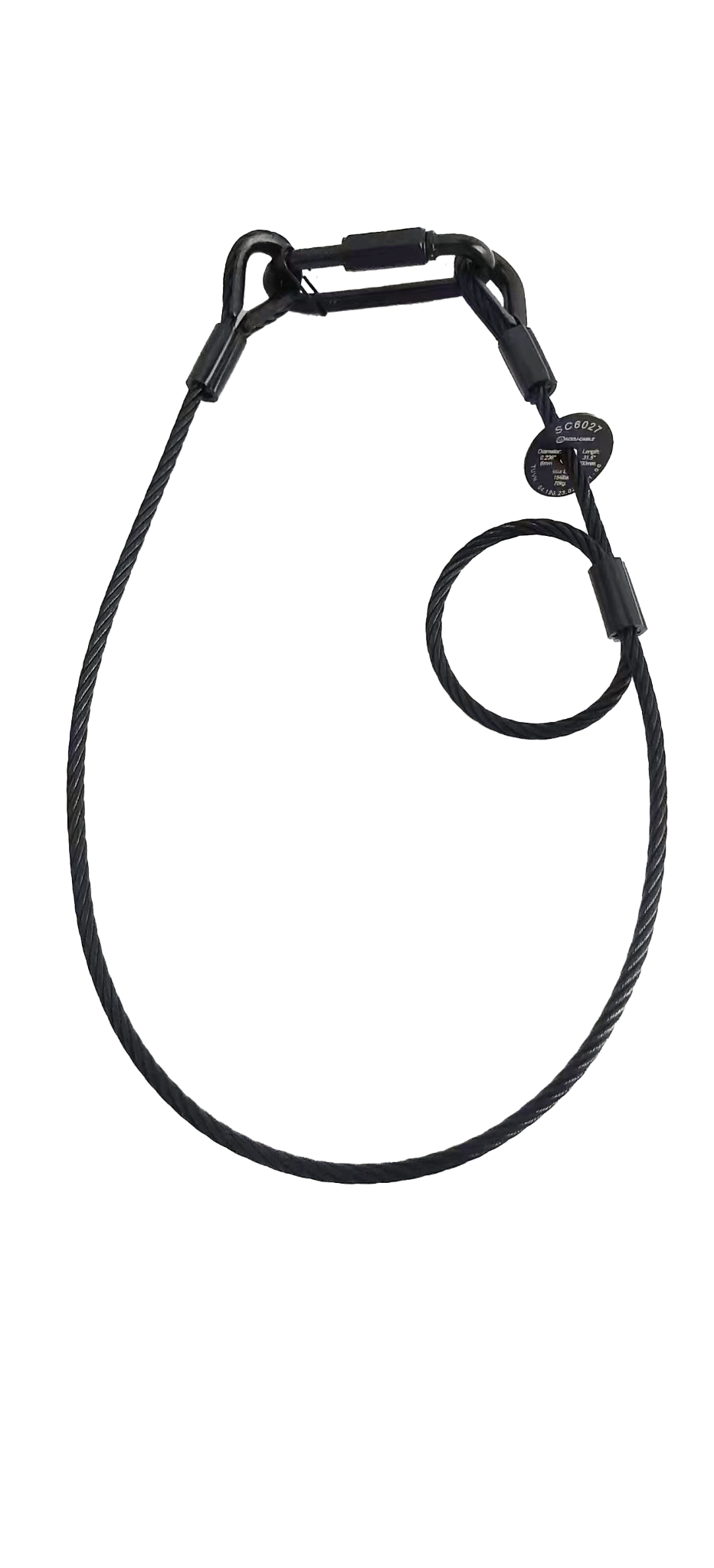 SC6027 - SC6B - 31.5in Black Safety Cable, 70kg