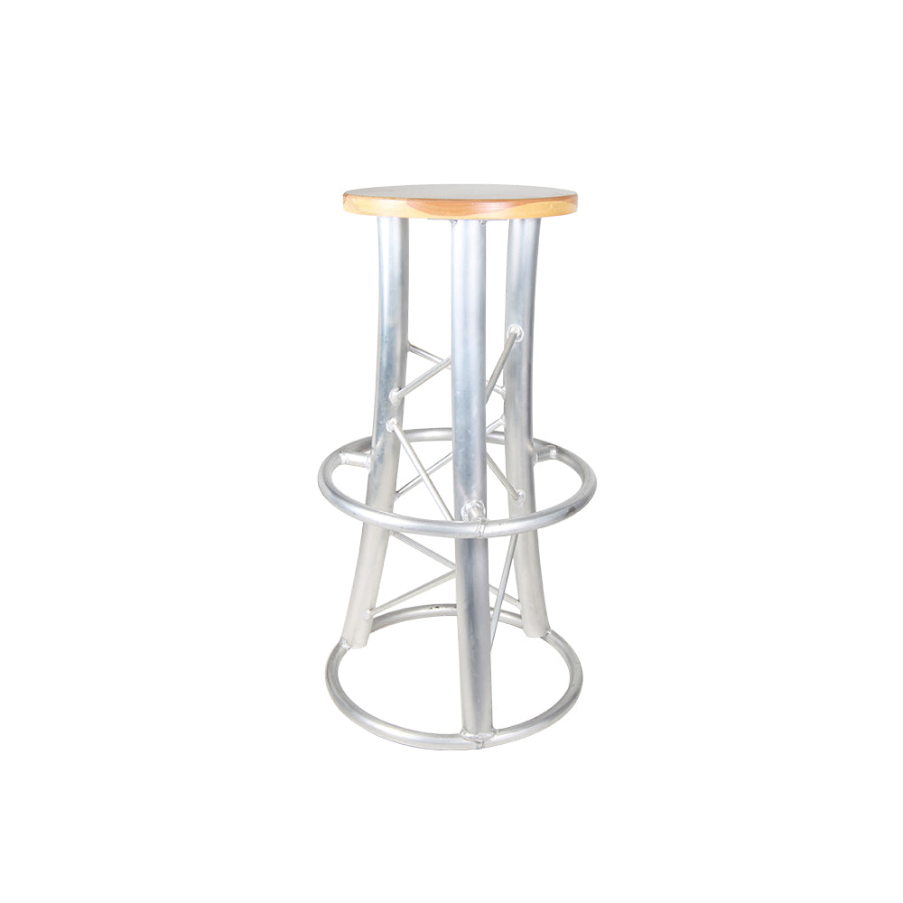 Global Truss Truss Stool 2 - Curved Bar Stool with Solid Wood Seat