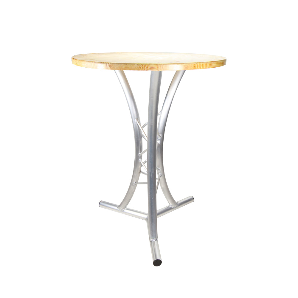 Global Truss Truss Table - Round Bar Table with Solid Wood Top