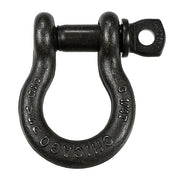 Screw Pin Shackle, 1/4", Black, 1/2-Ton