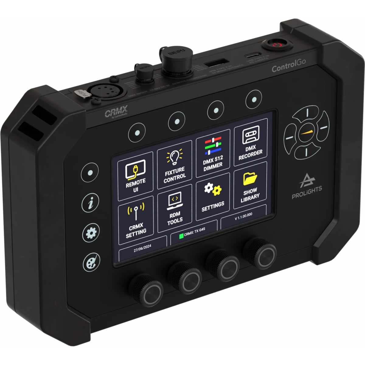Portable 1-Universe DMX Controller, RDM manager, CRMX and battery operated