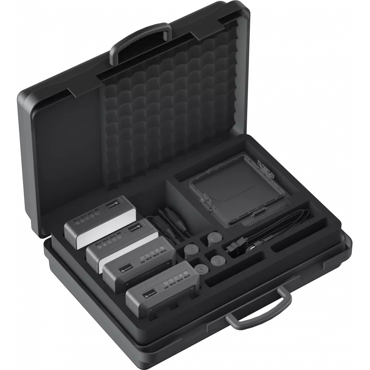 Kit of 4 x ECLNANOPANELTWC, essential accessories included in an ABS case