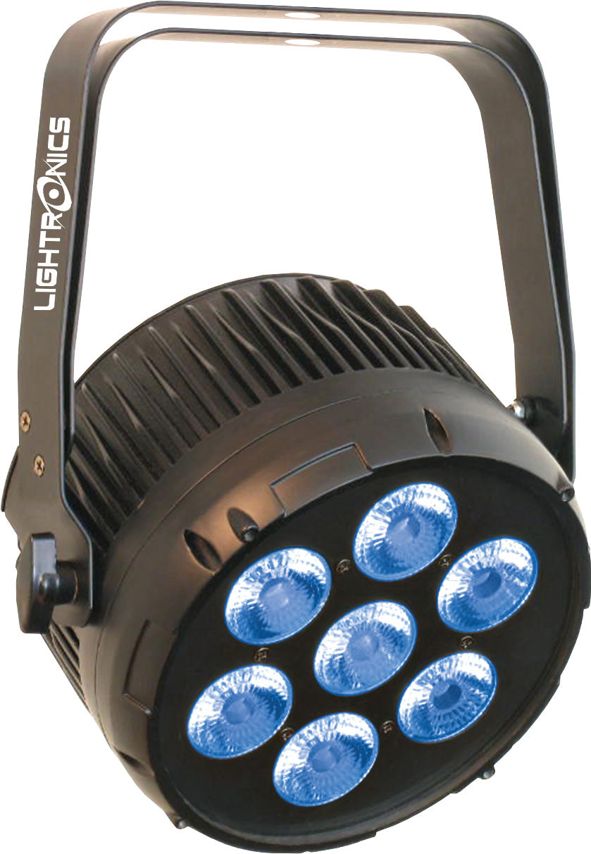 Lightronics FXLD157FR6I2B LED Flat PAR, 7x15W RGBAW+UV, 25deg, Black