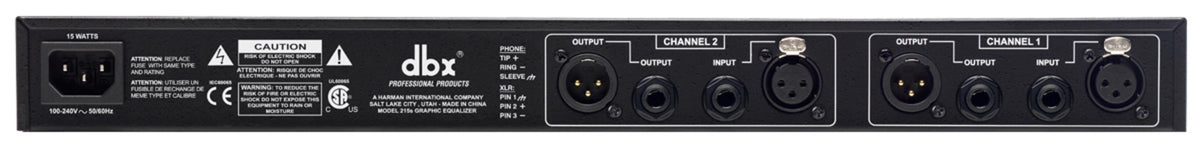 DBX215SV - DBX 215s 2 Series - Dual 15 Band Graphic Equalizer
