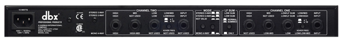 DBX234SV - DBX 234s Stereo 2/3 Way, Mono 4-Way Crossover
