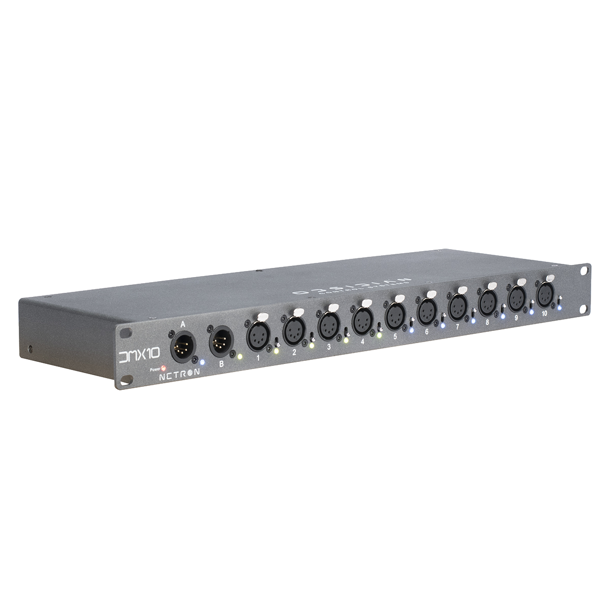 DMX105 - DMX10-5 - DMX A/B Splitter 1x10, 5-Pin XLR, 19in