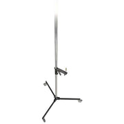 Manfrotto Column Light Stand Chrome, w/Locking Wheels, Fold Up Base