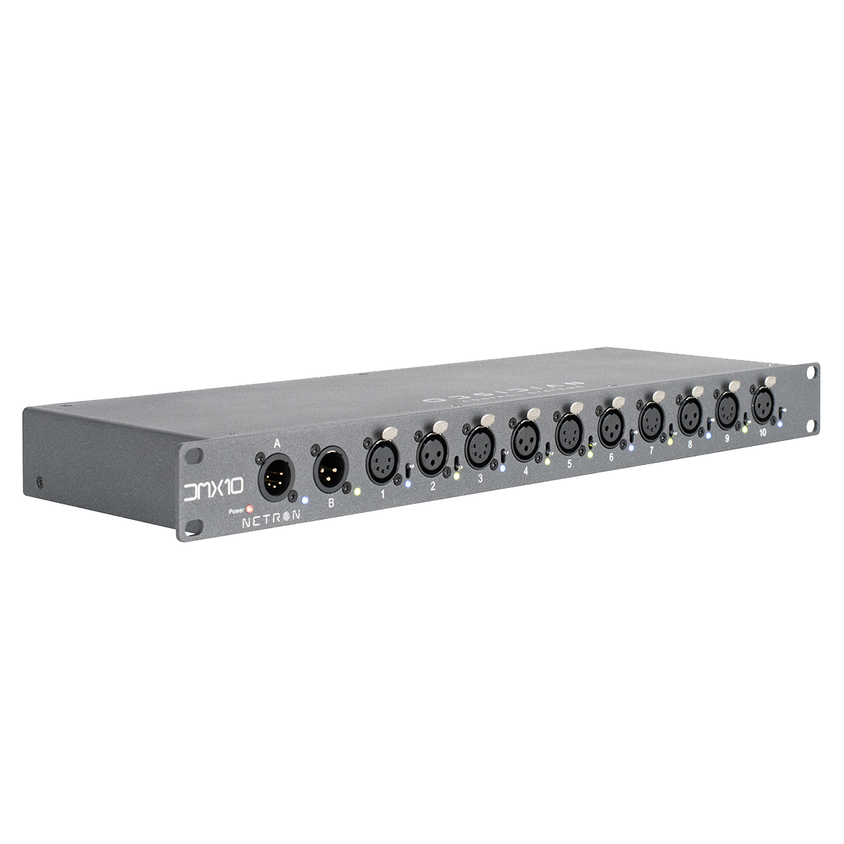 DMX153 - DMX10-53 - DMX A/B Splitter 1x10, 5/3-Pin XLR, 19in