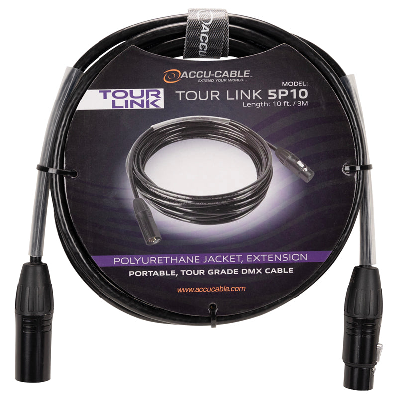 TOU027 - Tour Link 5P10 - Tour-Grade 5-Pin DMX Cable, 10ft