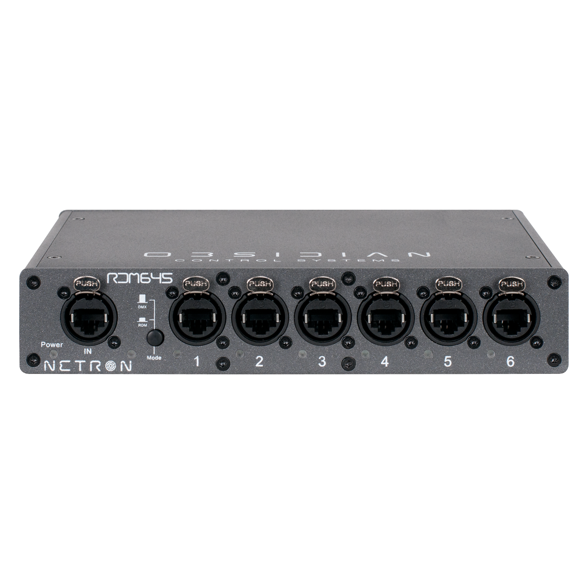 NRD112 - RDM 645 - RDM Splitter 1x6 RJ45, 1/2 Rack