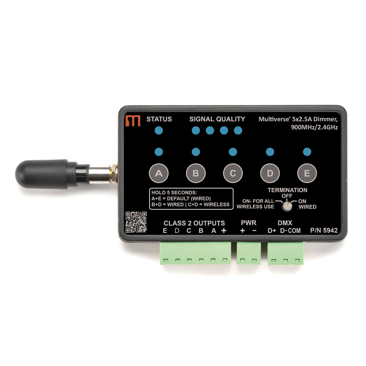 5942 - Multiverse 5x2.5A 900MHz/2.4GHz Dimmer