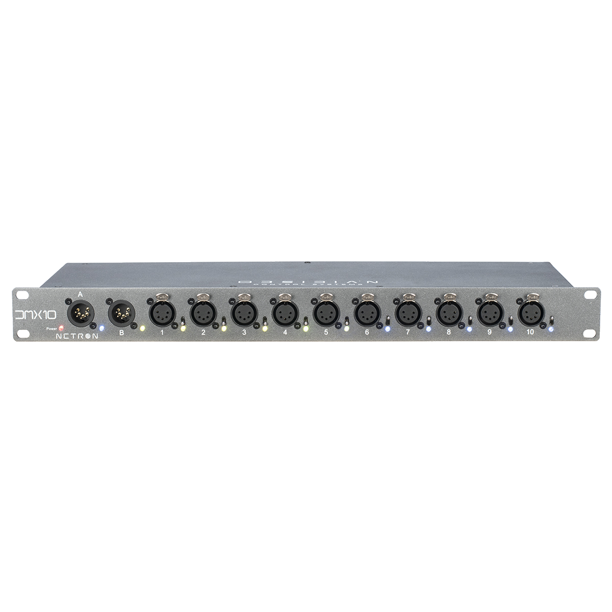 DMX105 - DMX10-5 - DMX A/B Splitter 1x10, 5-Pin XLR, 19in