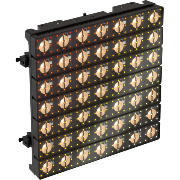 HALUPIXDUO - 400w IP65 Dual matrix LED Panel with 7x7 LED 2700k 5 degree + 21x21 LED RGBW Video Pix