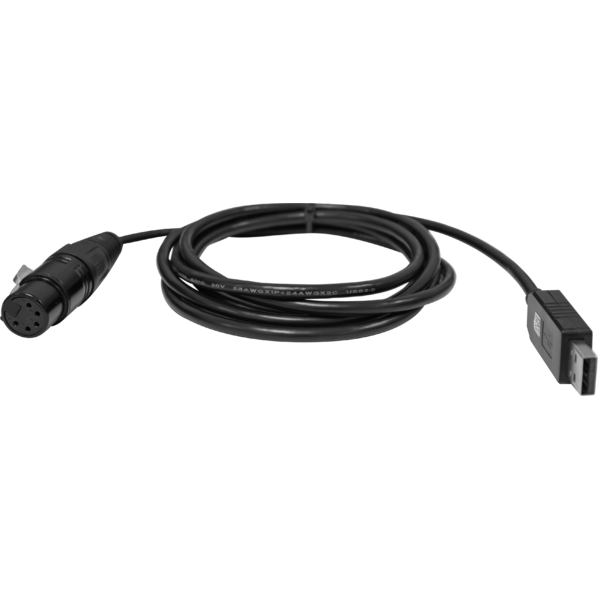 Firmware uploader kit, USB IN, 5-pin XLR DMX OUT connector