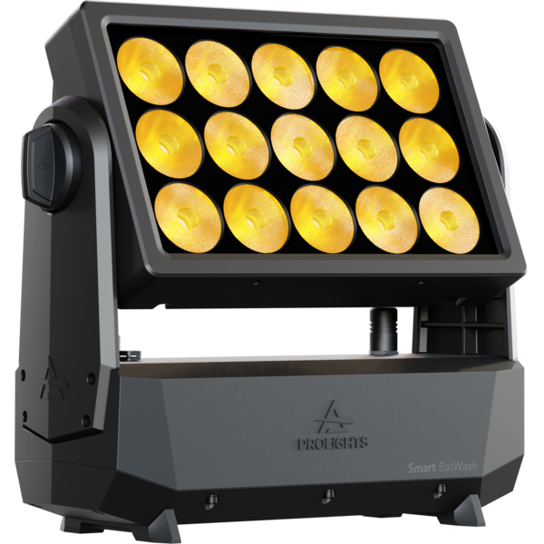 SMARTBATWASH - IP65 15x20W Wash Light, RGB + Warm White LED source, battery & wired