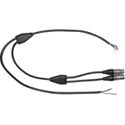 Y splitter cable Power 3x0.75 mm2 + 5p IN/OUT DMX 120 Ohm, bare end, 1 meter