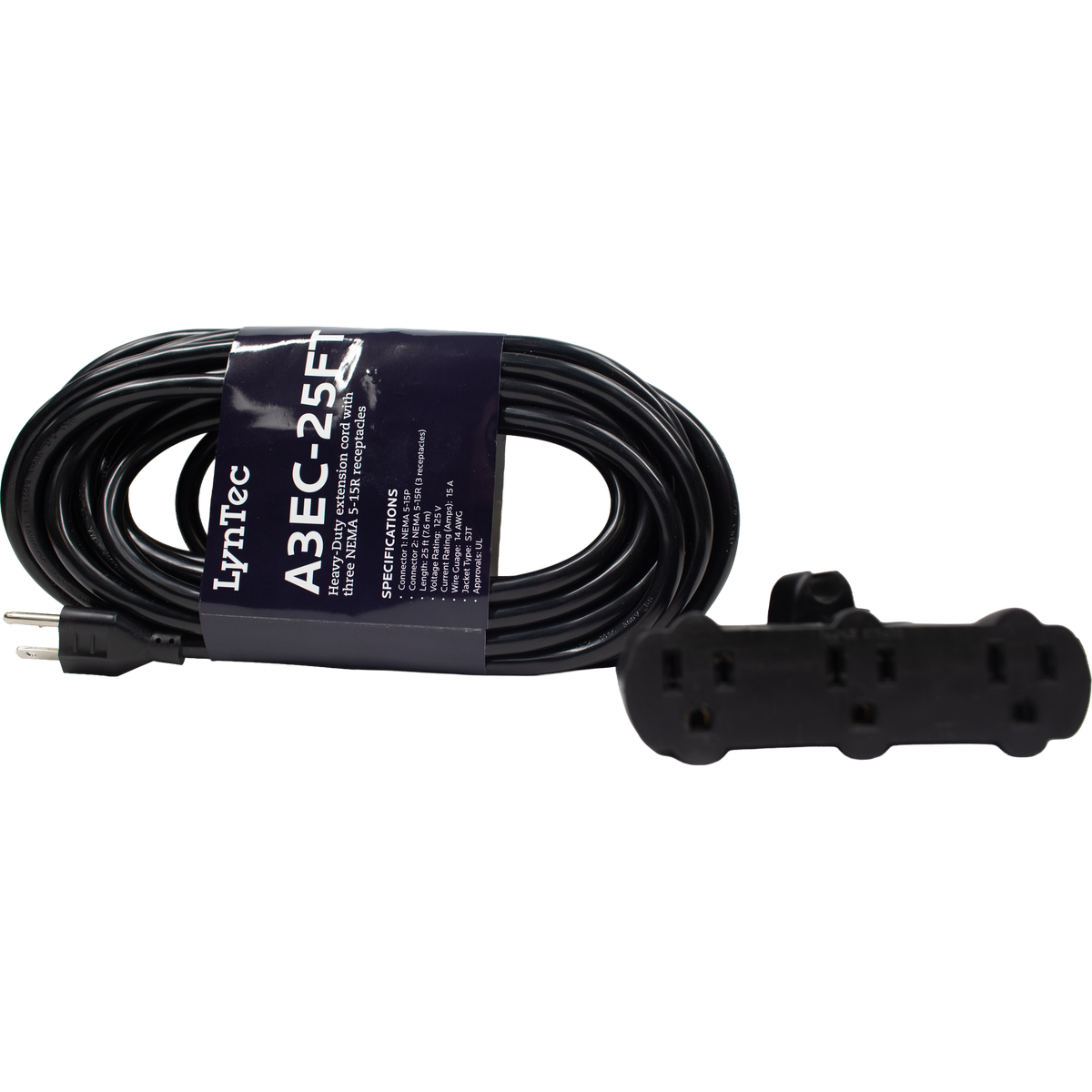 LynTec Heavy Duty 3-Outlet Extension Cord (25 ft)