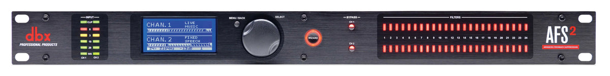 DBXAFS2-V - DBX AFS2 Dual Channel Advanced Feedback Suppression w/ LCD display