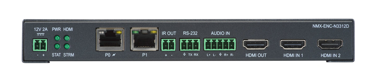 AMX-N33E001 - AMX NMX-ENC-N3312D 4K60 H.26x/Dante AV-H & 1080p H.26x Dual-Stream Encoder