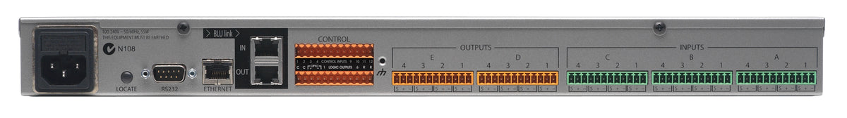 BSSBLU100M - BSS BLU-100 12 analog mic/line input, 8 analog output, networked signal processor w/ BLU link