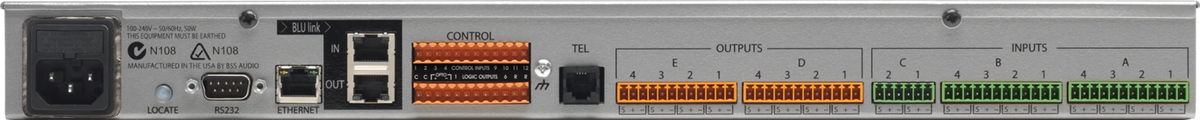 BSSBLU102M - BSS BLU-102 10 analog mic/line input, 8 analog output, networked signal processor w/ 8 independent AEC algorithms