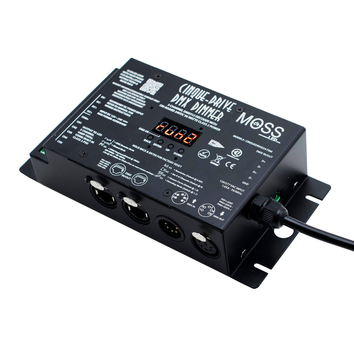 CinqueDrive-LED DMX Dimmer - 24VDC 96W Class 2 120 & 277 VAC Terminal Block U-Ground Edison
