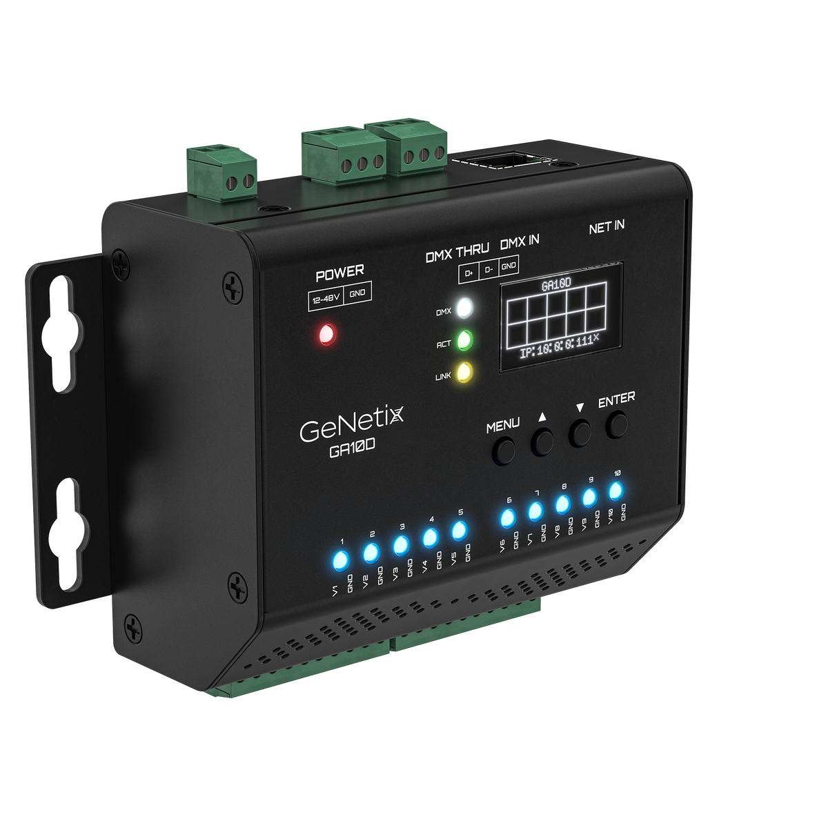 GeNetix DIN DMX to 0-10v