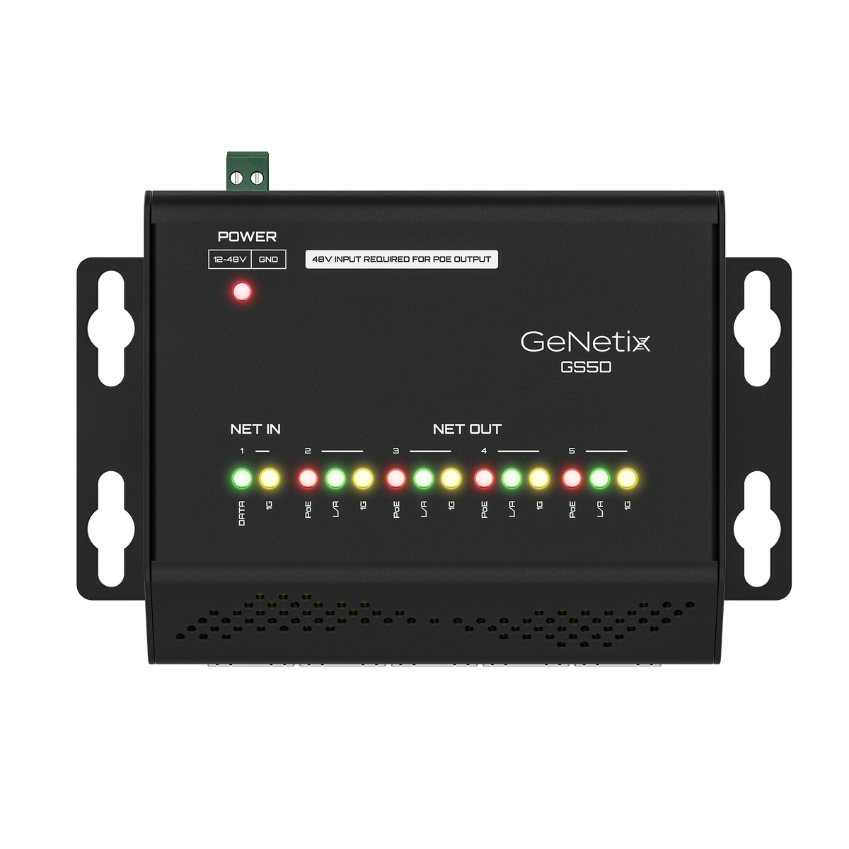 GeNetix DIN 5 Port Network Switch