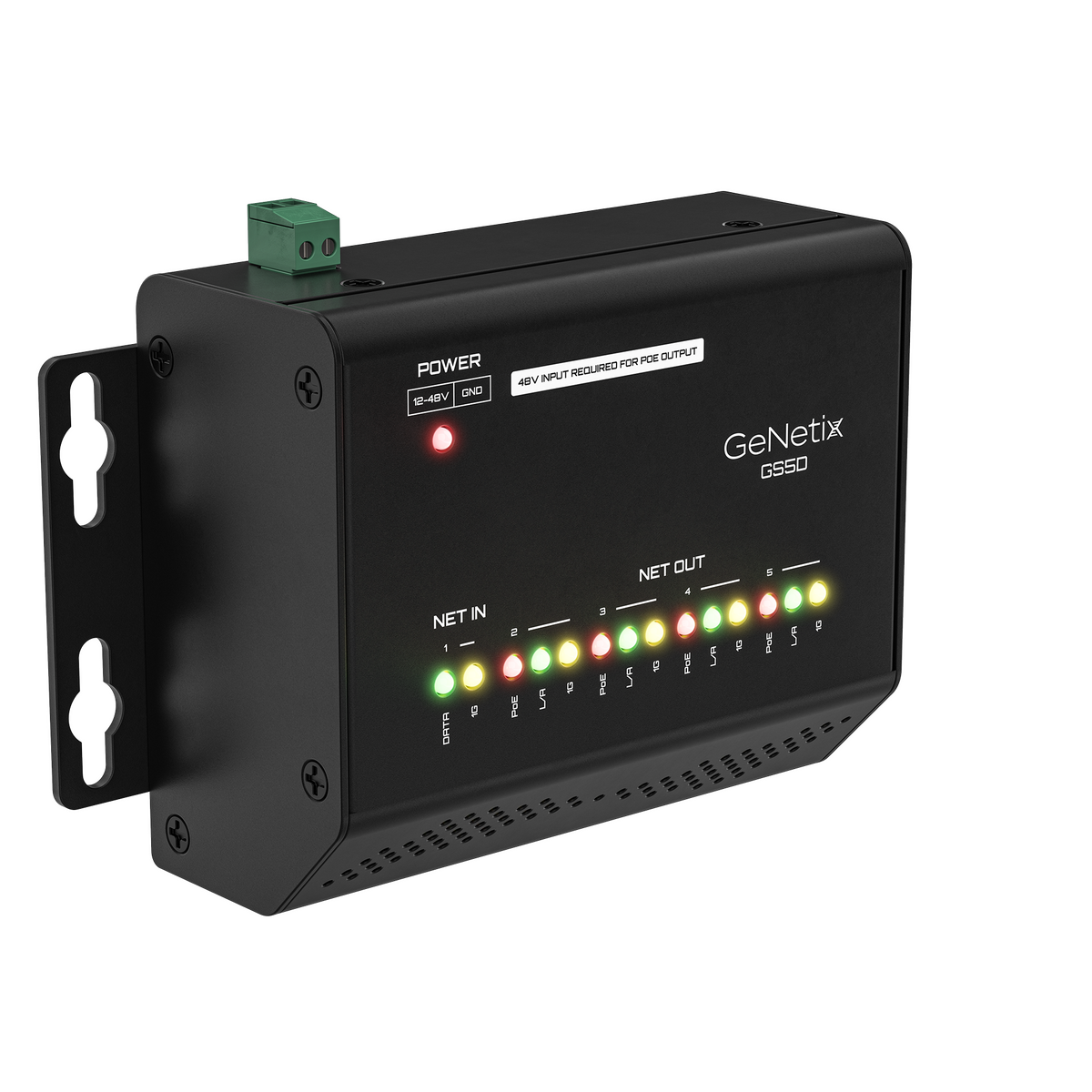 GeNetix DIN 5 Port Network Switch