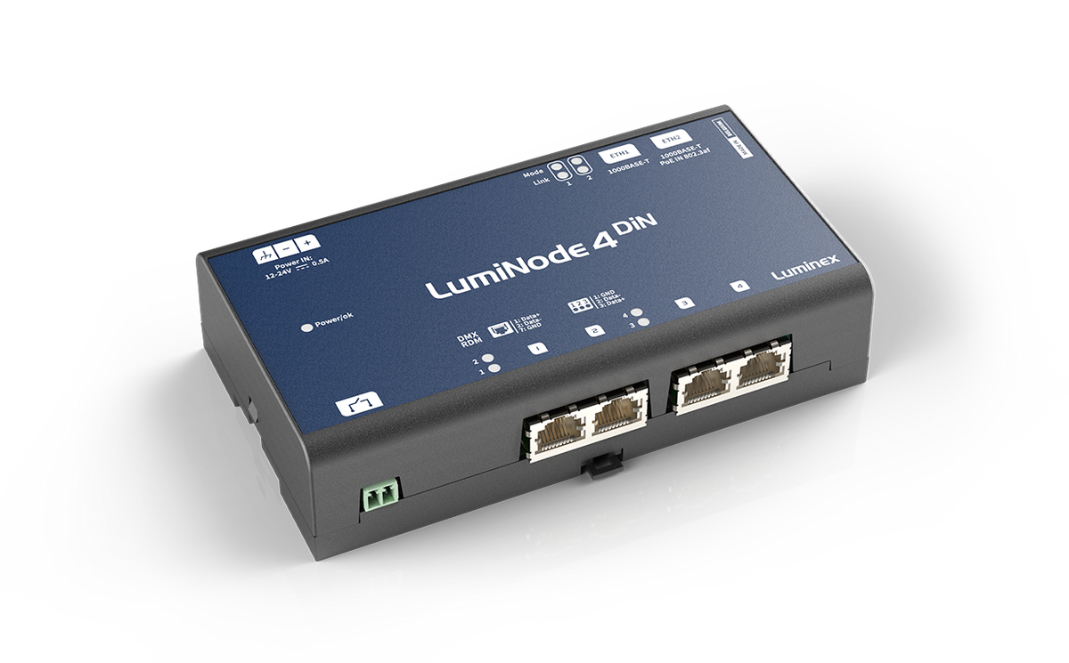 Luminex LumiNode 4 DIN TB (6 Processing engines & 4 DMX ports)