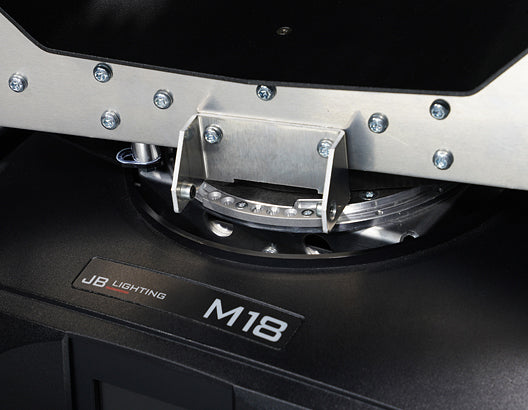 Pan travel limiter fitted to a JB Lighting M18