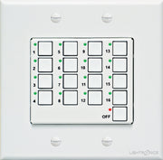 Lightronics AC2116 16-Scene Button Station, 2-Gang, White