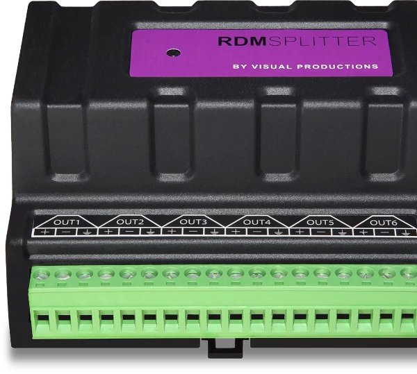 RdmSplitter (RJ45) - DIN rail mounted DMX+RDM splitter/booster