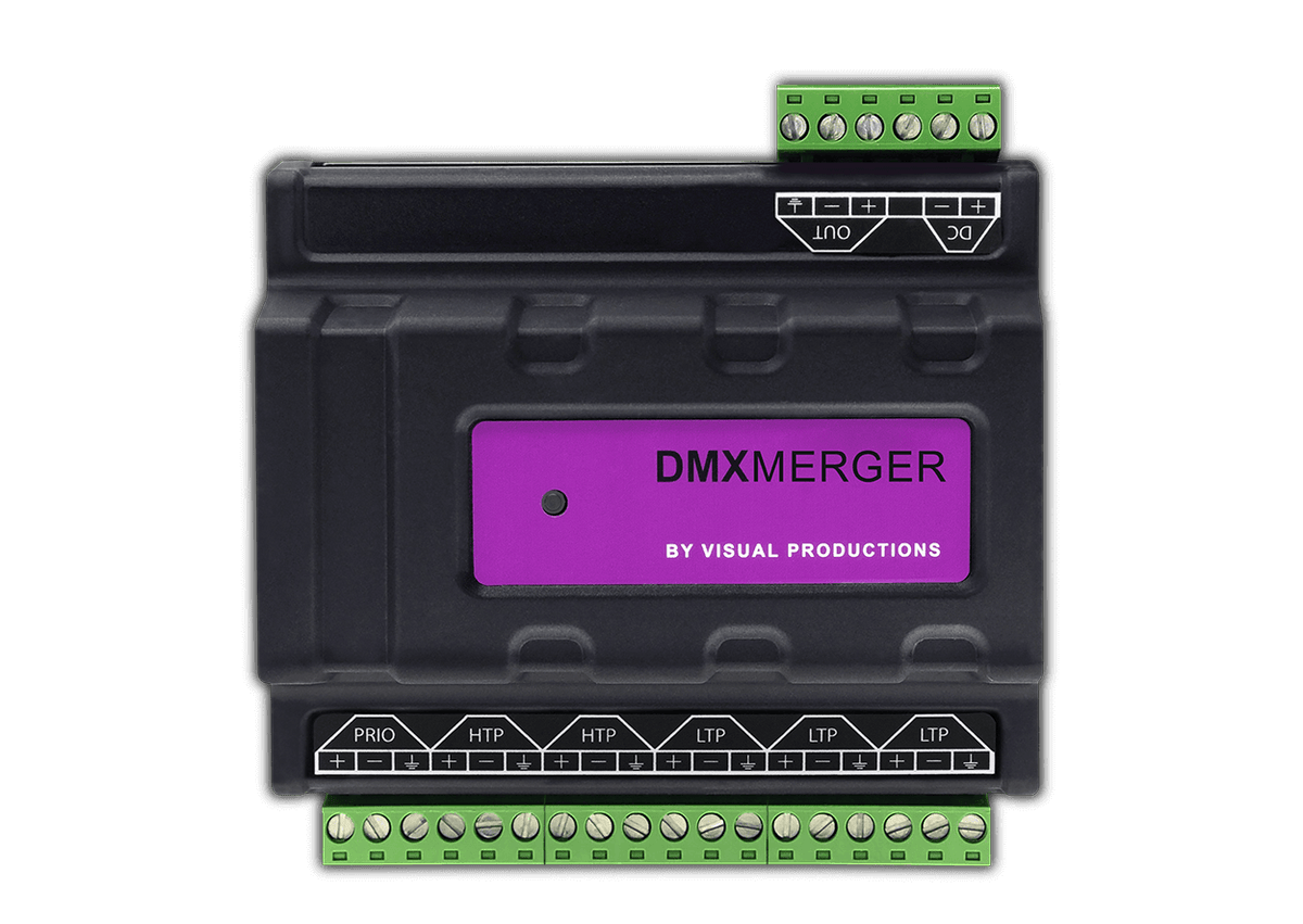 DmxMerger - DIN rail mounted DMX merger