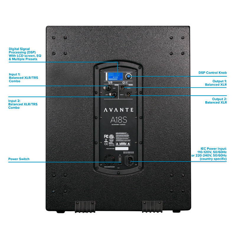 A18S - 18" active subwoofer speaker