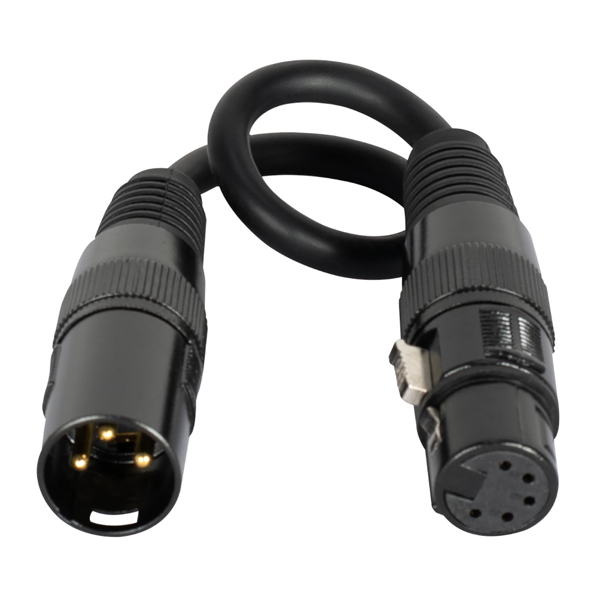 AC3PM5PFM - 1ft 3-pin male to 5-pin female DMX cable