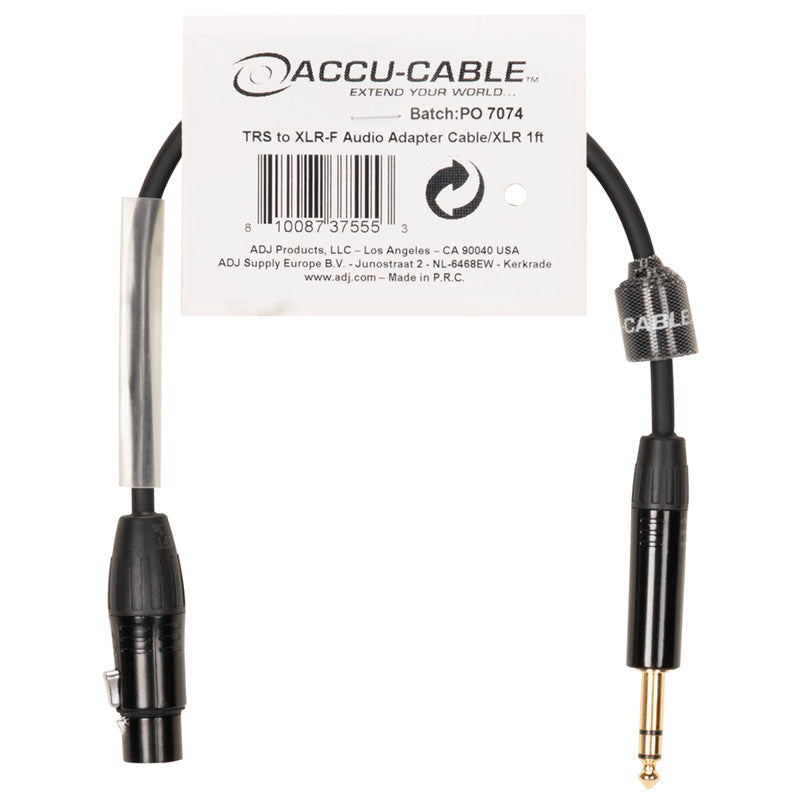 ADPQXL-F - TRS to XLR-F audio adapter cable