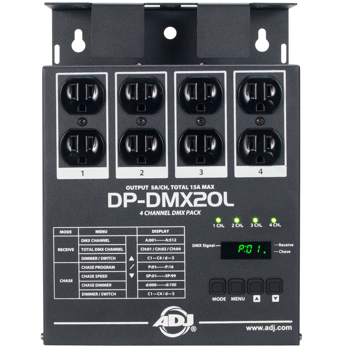 DP-DMX20L - DMX dimmer pack, 4-ch, 20A