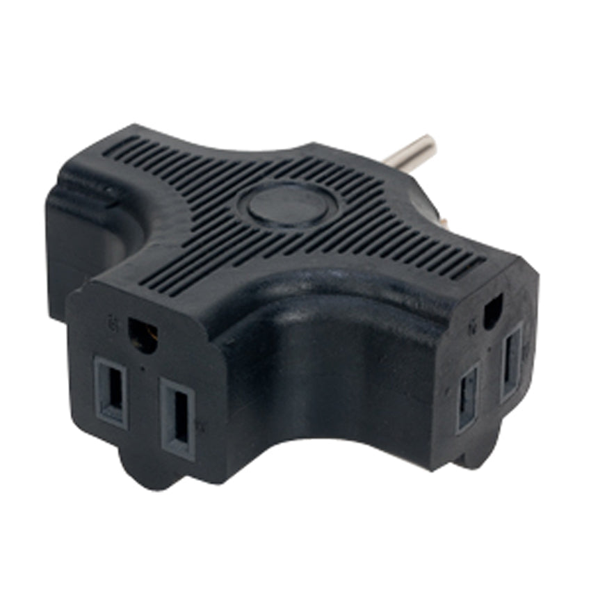 EC3FER - Black Edison 3-fer (tri-tap) connector
