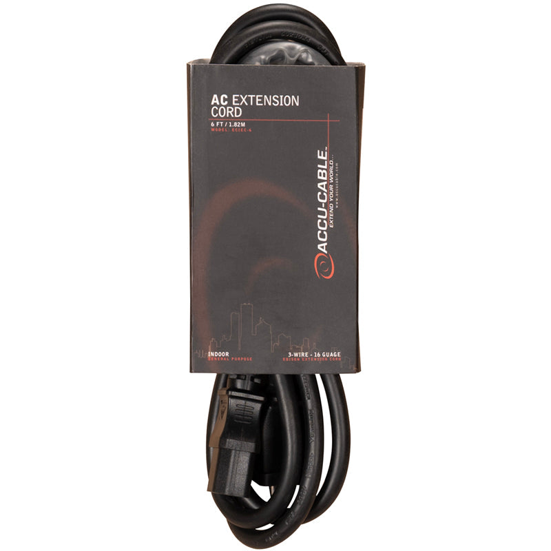 ECIEC-6 - 6ft black 16/3 IEC female to Edison