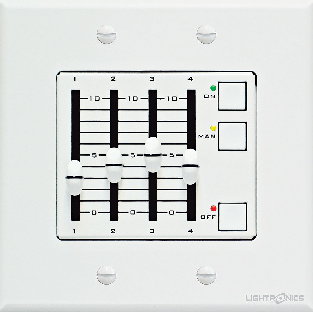 Lightronics AF2104 4-Scene Fader Station, 2-Gang, White