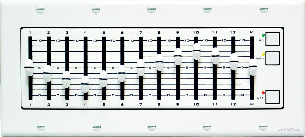 Lightronics AF5113 12-Scene Fader Station with Master, 5-Gang, White