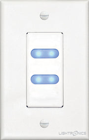 Lightronics AK1002 2-Scene Button Station, 1-Gang, White