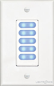 Lightronics AK1005 5-Scene Button Station, 1-Gang, White