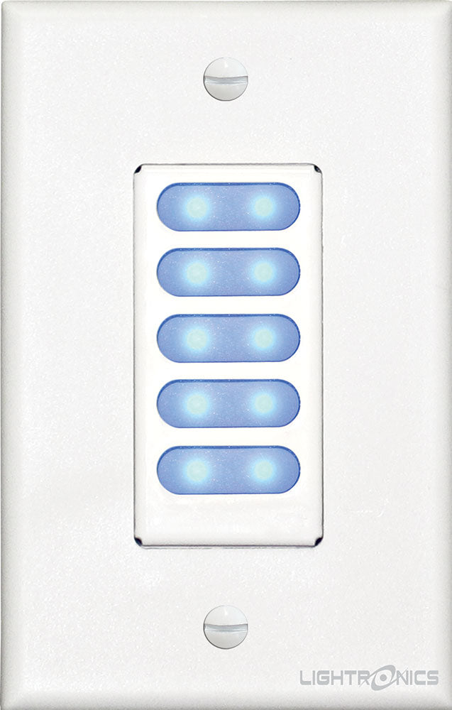 Lightronics AK1005 5-Scene Button Station, 1-Gang, White