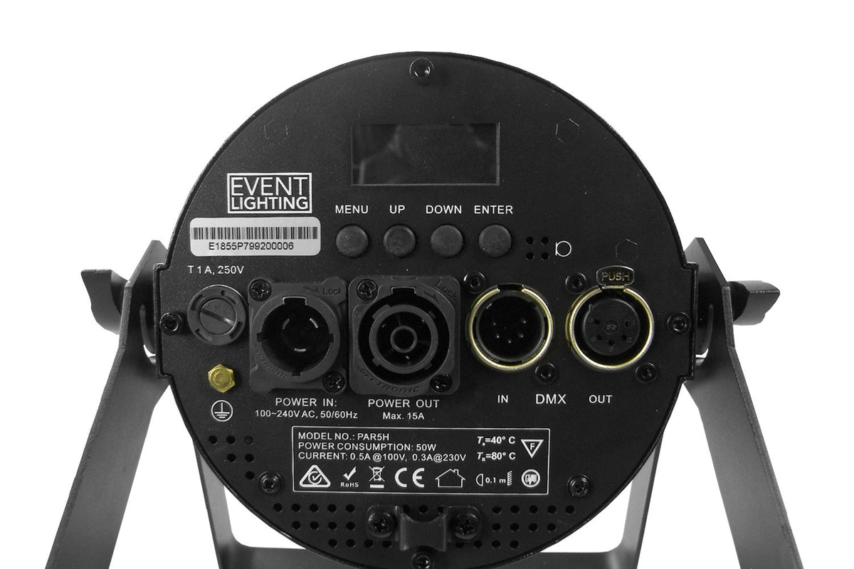 PAR5H - Indoor Pro Par w/5 x 12W RGBWAU LEDs - Black