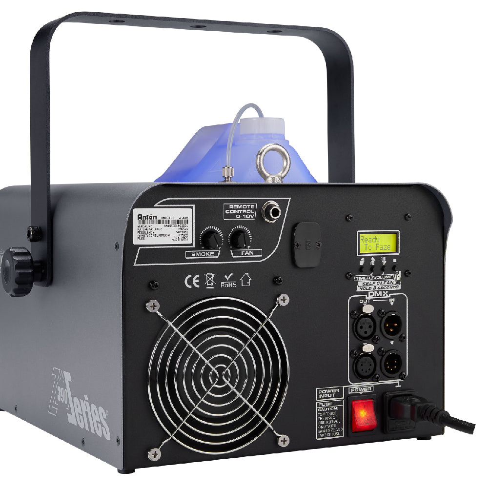 Z-390 - Hanging Water Based Fazer w/DMX, Built-In Timer, Self Cleaning & 4L Tank