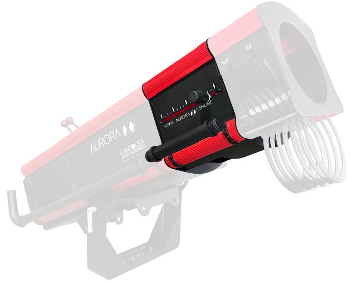 Canto Aurora X1 followspot with lens tube fitted