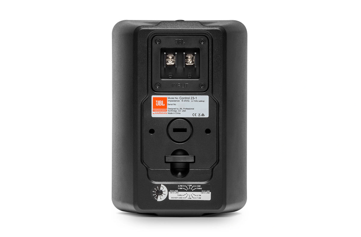 JBL Control 23-1 in Black. Professional 3" 2-way Ultra-Compact Indoor/Outdoor Background/Foreground Speaker with