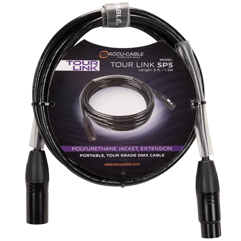 TOU014 - Tour Link 5P5 - Tour-Grade 5-Pin DMX Cable, 5ft
